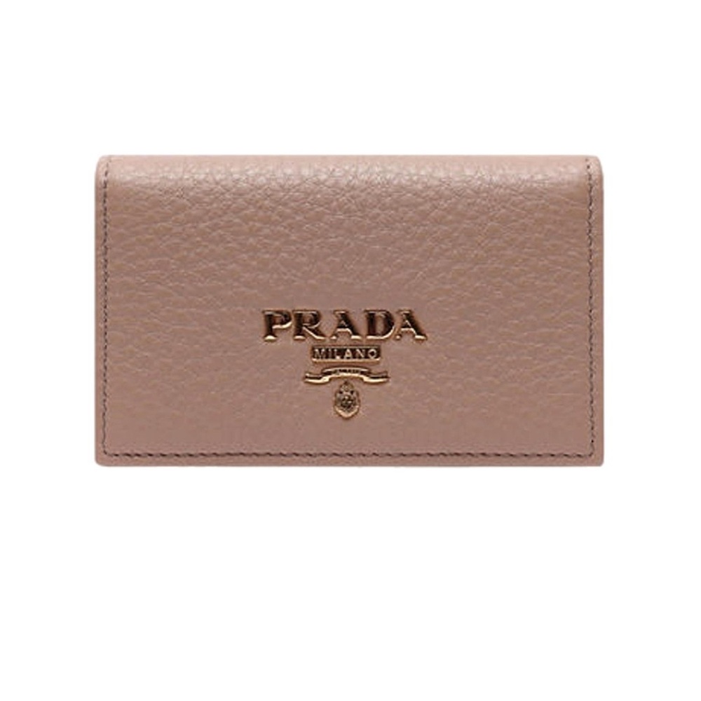 New Prada Vitello Grain Cammeo Beige Wallet